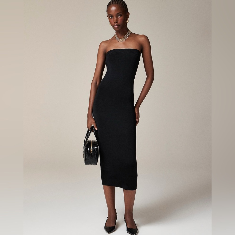 J. Crew - Cyan Black Strapless Sweater-Dress